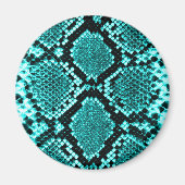 Exotische Aqua Diamant Ratelslang Huid Dierenprint Magneet (Voorkant)