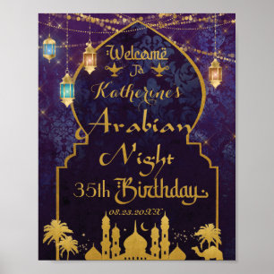 Exotische Arabische Nachten Lamp Verjaardagsfeestj Poster
