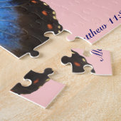 Exotische blauwe vlinder legpuzzel (Zijkant)