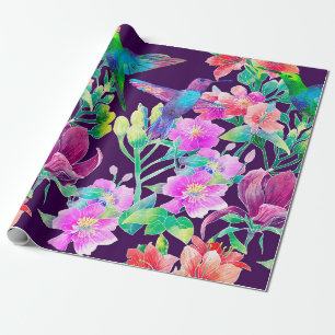 Exotische bloemen en vogels cadeaupapier
