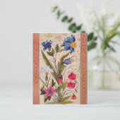 Exotische bloemen met insecten briefkaart (Staand voorkant)