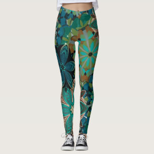 Exotische bloemen tropisch patroon leggings