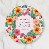 Exotische bloemige Hawaïaanse bruidsdouche Bedankjes Labels (Voorkant)