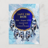 Exotische Blue Dream Catcher Save the Dates Aankondigingskaart (Voorkant)