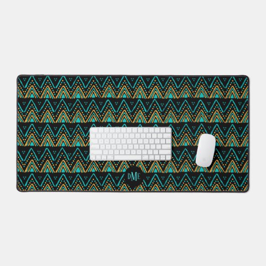Exotische Boho Tribal Mountain Pattern Desk Mat (Keyboard & Muis)