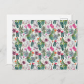 Exotische Boho Waterverf Cactus & Succulent Patroo Briefkaart (Voorkant / Achterkant)