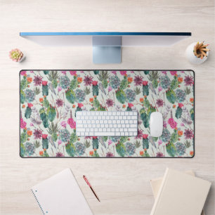 Exotische Boho Waterverf Cactus & Succulent Patroo Bureaumat