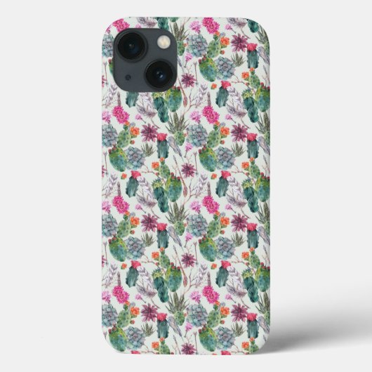 Exotische Boho Waterverf Cactus & Succulent Patroo Case-Mate iPhone Case (Achterkant)