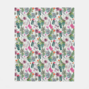 Exotische Boho Waterverf Cactus & Succulent Patroo Fleece Deken