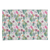 Exotische Boho Waterverf Cactus & Succulent Patroo Kussensloop (Voorkant-Rechts)