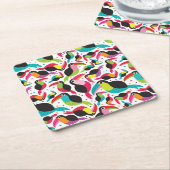 exotische braziliaanse touchvogel vierkante kartonnen onderzetter (Schuin)