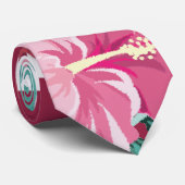 Exotische bruine bloemen gestript stropdas (Opgerold)