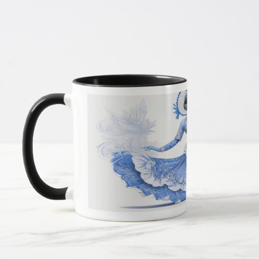 Exotische danser in Delfts Blauw Mok (Links)