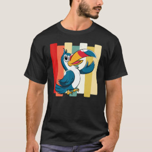 Exotische Dierendierentuin Vogeltoekan Retro Tropi T-shirt
