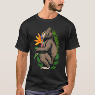 Exotische Dierlijke Apen Aap Tropische Bloemen Gor T-shirt