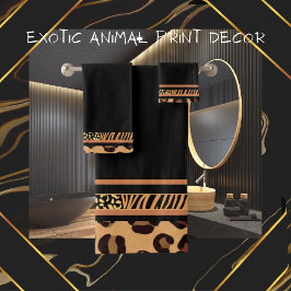 Exotische dierlijke luipaard dierlijke print bad handdoek