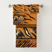 Exotische dierlijke tijger strepen dierlijke print bad handdoek (Insitu)