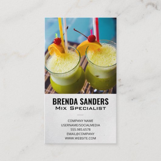 Exotische Dranken | Bartender Zakelijke Kaart Visitekaartje (Voorkant)