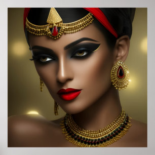 Exotische Egyptische juwelen mooie vrouwen gouden  Poster