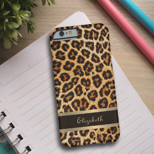 Exotische Faux Leopard Print Bruin Gouden Strepen  iPhone X Hoesje
