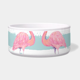 Exotische Flamingo Gestreept Achtergrondpatroon Voerbakje