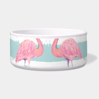 Exotische Flamingo Gestreept Achtergrondpatroon Voerbakje