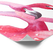 Exotische Flamingo Waterverf Bird Poster (Hoek)