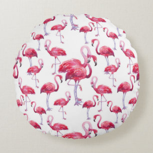 Exotische Flamingo Waterverf Bird Rond Kussen