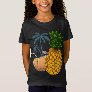 Exotische fruitkokosnoot palmbomen Tropische zomer T-shirt
