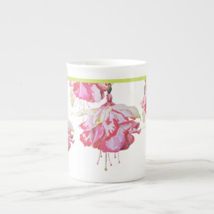 Exotische Fuchsia's op een Bone China Mok