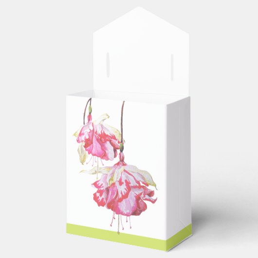 Exotische Fuchsia's op een Favor Doos  Bedankdoosjes (Geopend)