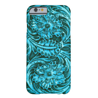 Exotische gekookte lederen blik | turquoise barely there iPhone 6 hoesje