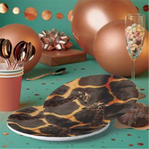 Exotische Giraffes: op een Giraffe met patronen Papieren Bordje