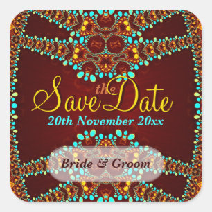 Exotische gouden juwelen Save the Date Sticker