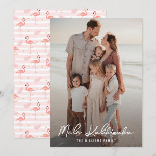 Exotische Hawaiiaanse Mele Kalikimaka Familiefoto Feestdagenkaart