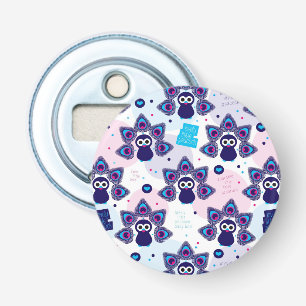 exotische india pauock patroon button flesopener