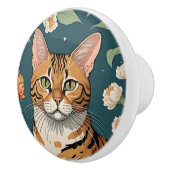 Exotische kat #8 Keramische trek Knop (Rechts)