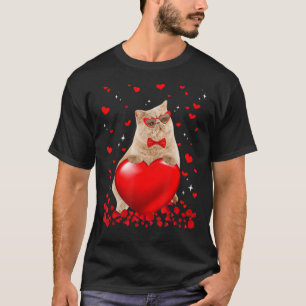 Exotische kat-hartkat-Valentijn T-shirt