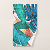 Exotische kleurige palmoverbladeren bad handdoek (Handdoek)