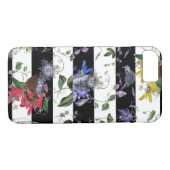 Exotische kleurrijke bloemen op zwarte en witte st Case-Mate iPhone case (Achterkant (Horizontaal))