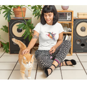 Exotische kleurrijke kolibrie aanpasbaar t-shirt