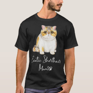 Exotische korte haar moeder Schattigee kat moeder T-shirt