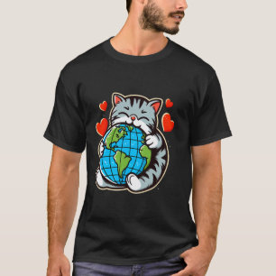 Exotische Korthaar Kat Aardedag Knuffel Liefde Eig T-shirt