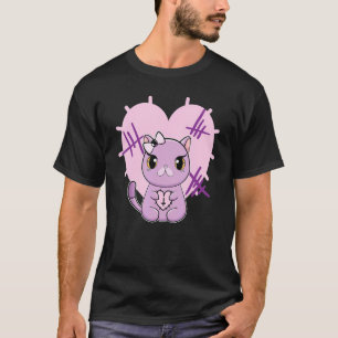 Exotische Korthaar Kat Pastel Goth Liefde T-shirt