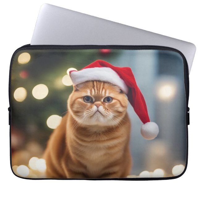 Exotische Korthaar Kerstmis Laptop Sleeve (Voorkant)