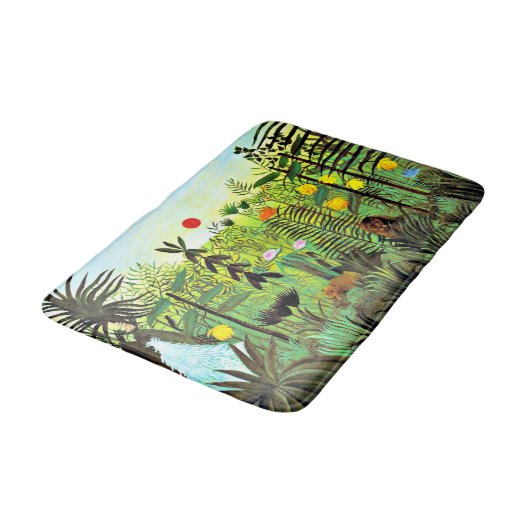 exotische landschap met leeuwen en leeuwen, badmat (Gekanteld)