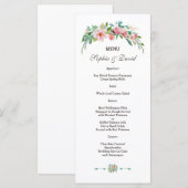 Exotische Luau Tropische Bloem Bruiloftsmenu Menu (Voorkant / Achterkant)