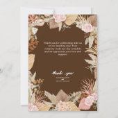 Exotische moderne Boho tropische bruiloft Bedankkaart (Achterkant)