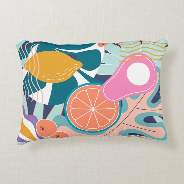 Exotische, moderne oerwoud collage. accent kussen (Voorkant)