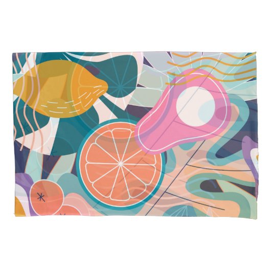 Exotische, moderne oerwoud collage. kussensloop (Voorkant)